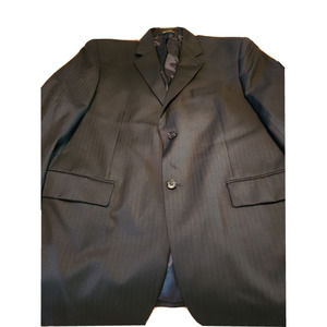CALVIN KLEIN Men's Sz 42R Suit Jacket Blazer Navy Blue Pinstripe Wool SPORT COAT